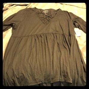 BRAND NEW!Forest green quarter sleeve tunic shirt